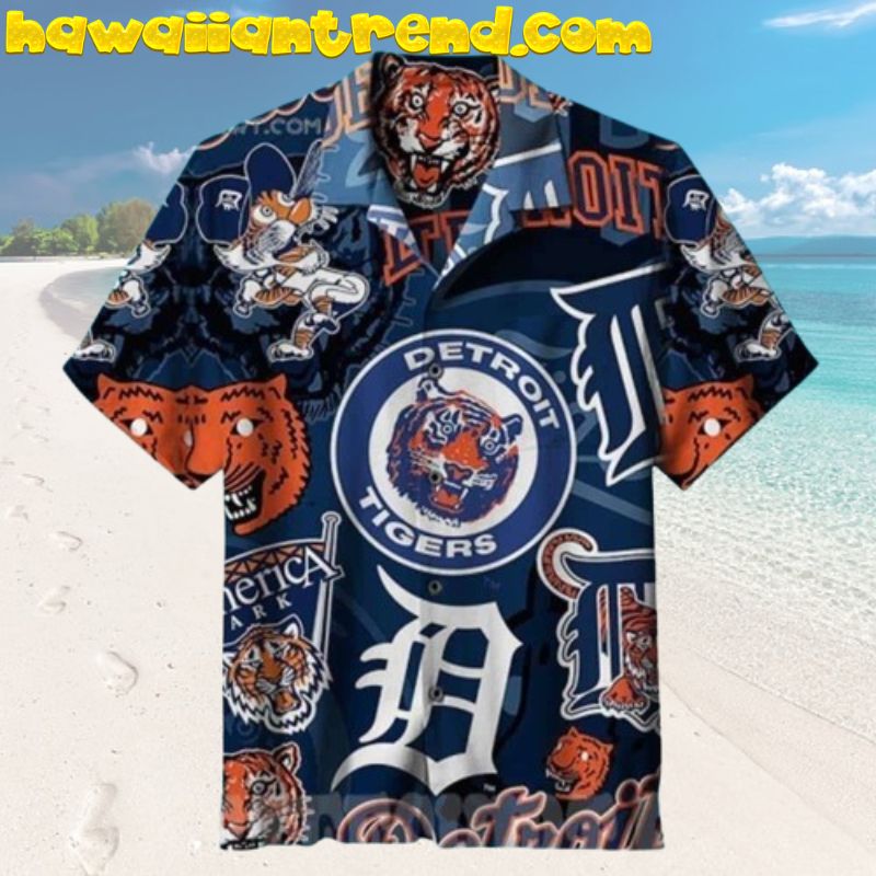 Detroit Tigers Logo Monstera Pattern Palm Leaf Aloha Hawaiian Shirt