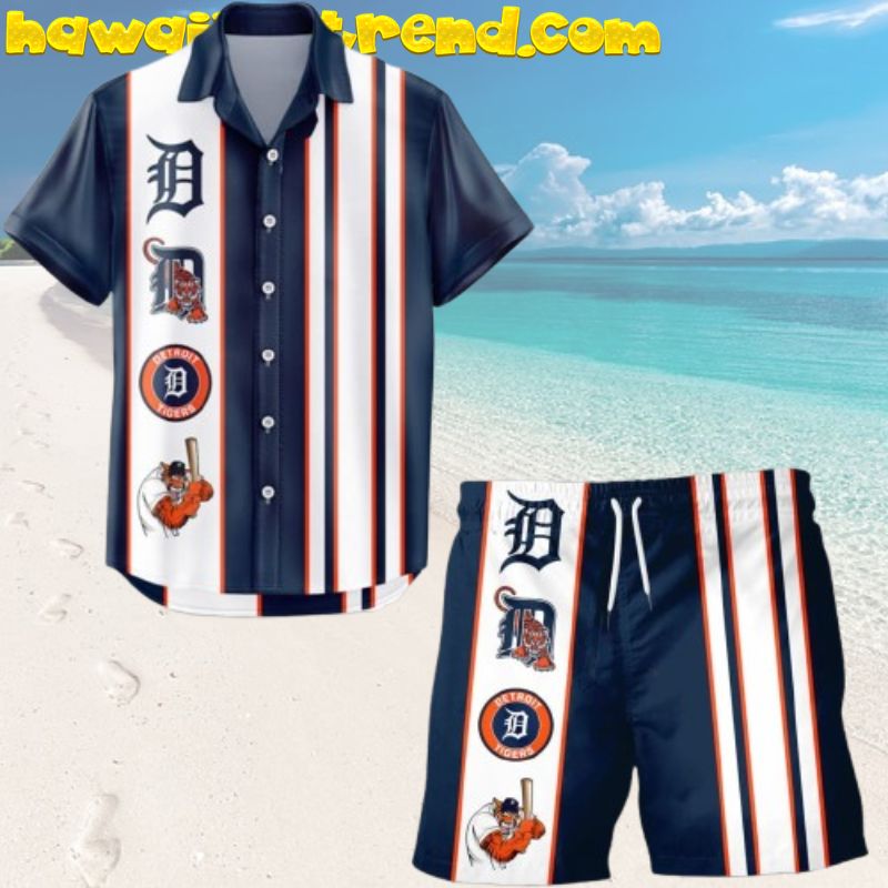 Detroit Tigers Parrot Paradise Monstera Hawaiian Shirt