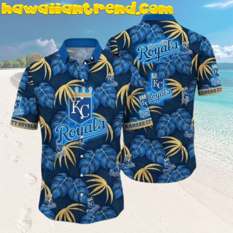 Kansas City Royals Palm Leaf And Monstera Tropical Hawaiian Shirt