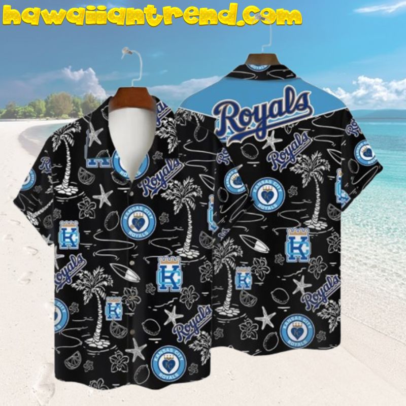 Kansas City Royals Sea Animal Black Theme Hawaiian Shirt