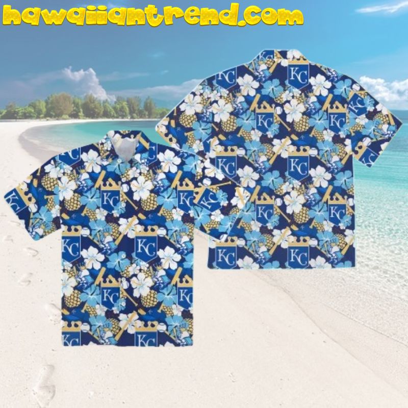 Kansas City Royals Tropical Pattern Pineapple Logo Hawaiian Shirt