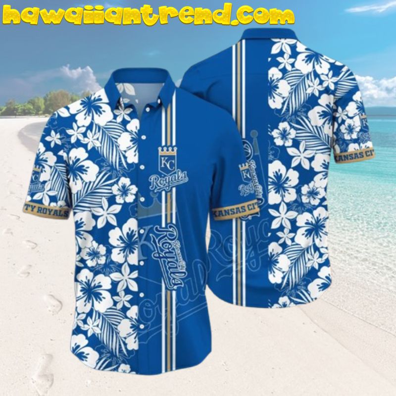 Kansas City Royals White Floral Majesty Hawaiian Shirt