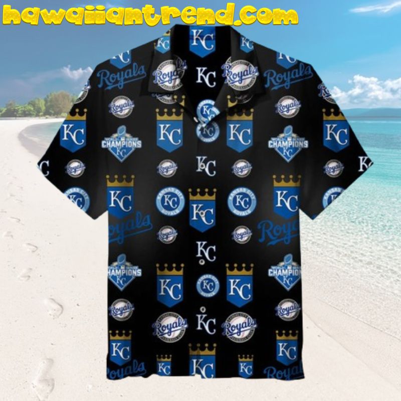 Kansas City Royals White Pattern Floral Stripe Hawaiian Shirt