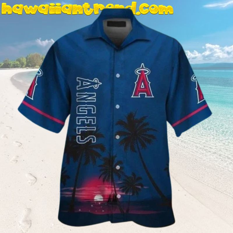 LA Angels Sunset On The Beach Hawaiian Shirt