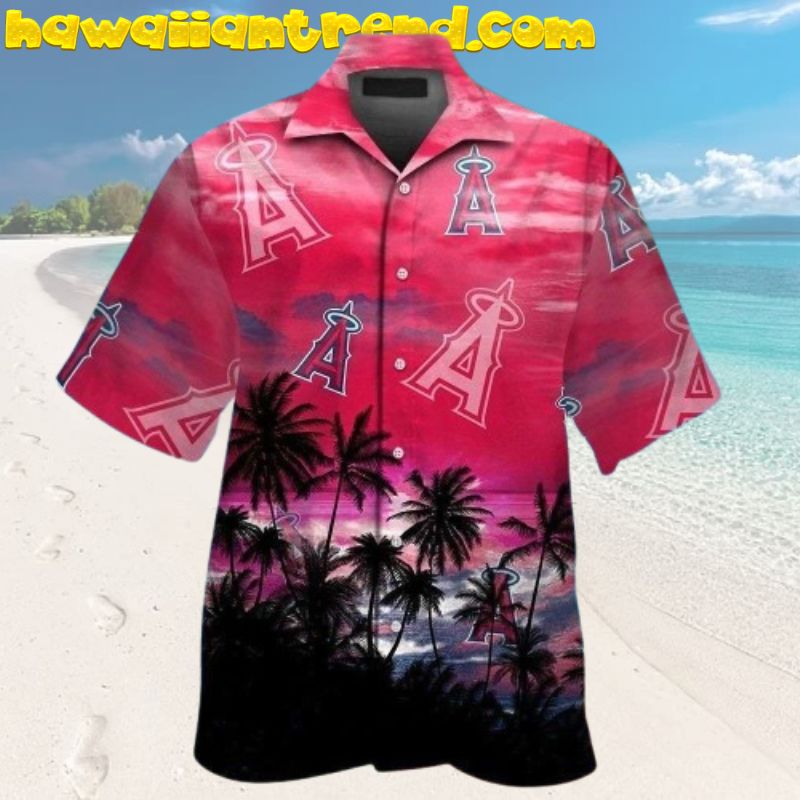 LA Angels Sunset Time Paradise Island Aloha Hawaiian Shirt