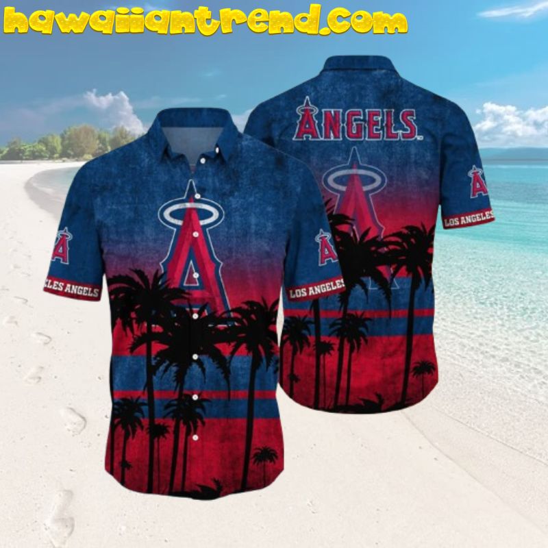 Los Angeles Angels Palm Island Night Life Hawaiian Shirt