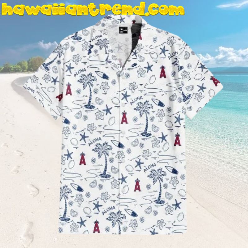 Los Angeles Angels Seastar Palm Island Hawaiian Shirt