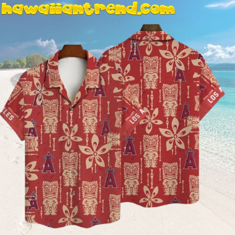 Los Angeles Angels Tiki Tribal Vintage Design Hawaiian Shirt