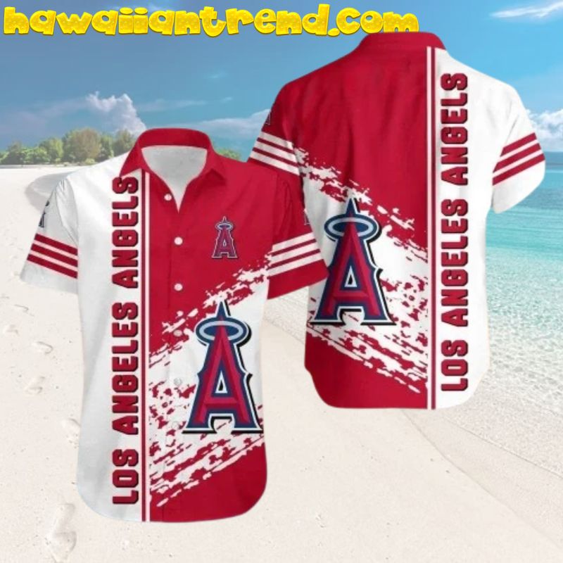 Los Angeles Angels Vintage Design Splash Hawaiian Shirt