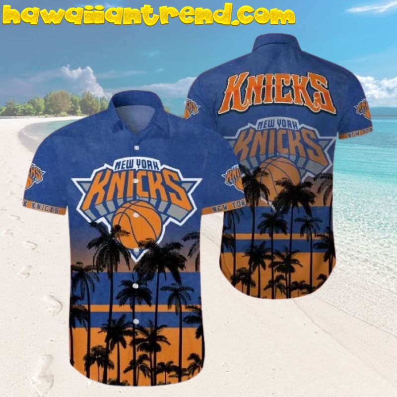 NBA New York Knicks Sunset Summer Day Coconut Tree Hawaiian Shirt