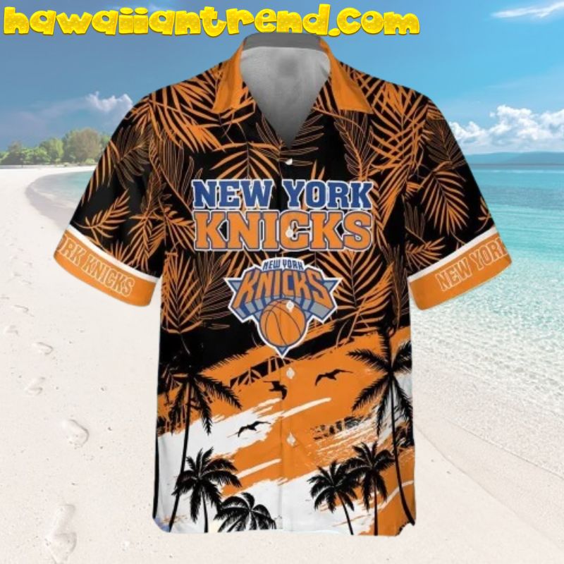 New York Knicks NBA Tropical Island Palm Leaf Tropical Hawaiian Shirt