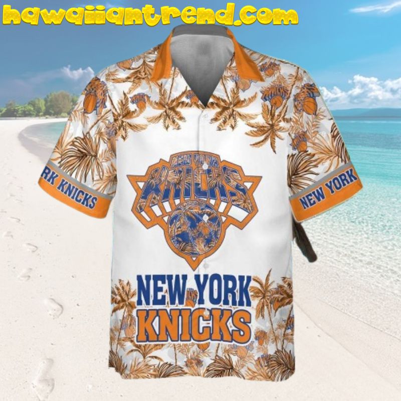 New York Knicks Tropical Giant Logo 3D Aloha Hawaiian Shirt