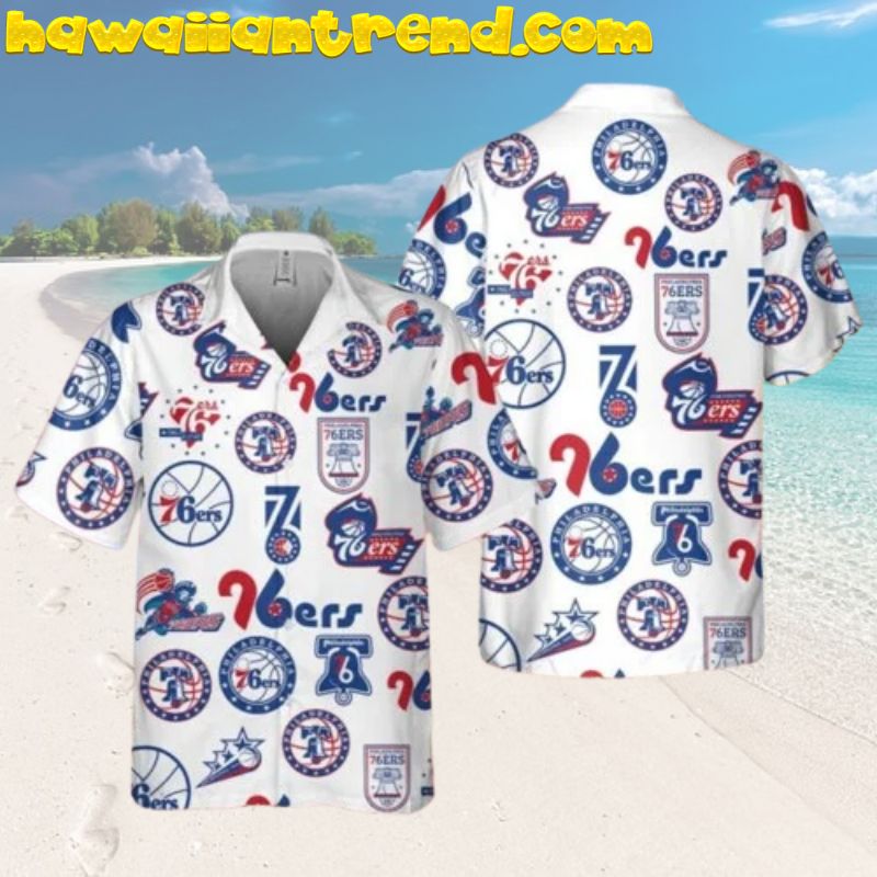 Philadelphia 76ers Classic Logo Collection Vintage Hawaiian Shirt