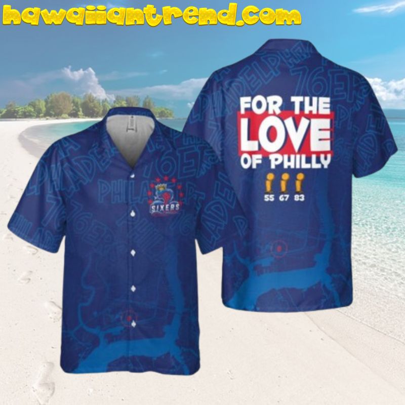 Philadelphia 76ers Symbol For The Love Of Philly Aloha Hawaiian Shirt