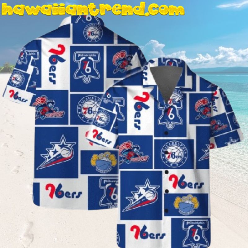 Philadelphia 76ers Vintage Logo Hawaiian Shirt